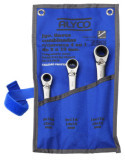 Juego de 3 llaves con carraca 4 en 1 en bolsa de nylon ALYCO
