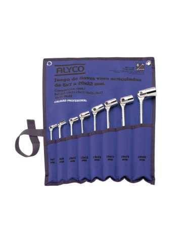 Juego de 8 llaves de vaso articuladas en bolsa de nylon ALYCO