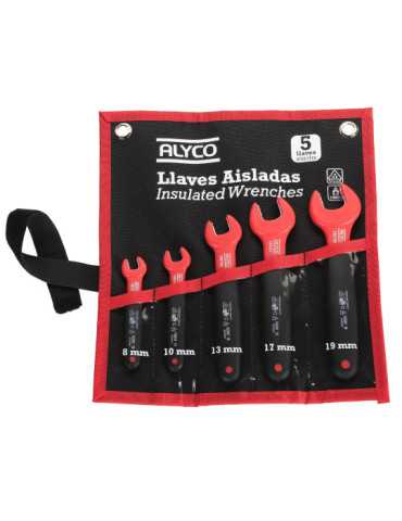 Juego de 5 llaves fijas aisladas VDE en bolsa de nylon ALYCO