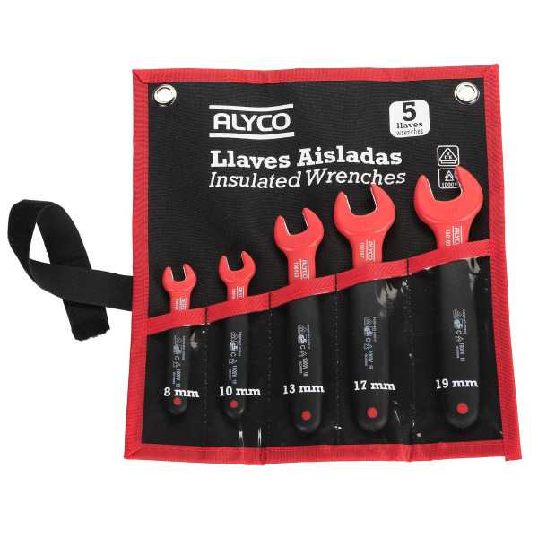 Juego de 5 llaves fijas aisladas VDE en bolsa de nylon ALYCO