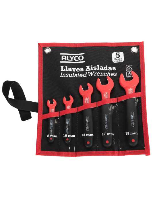 Juego de 5 llaves fijas aisladas VDE en bolsa de nylon ALYCO