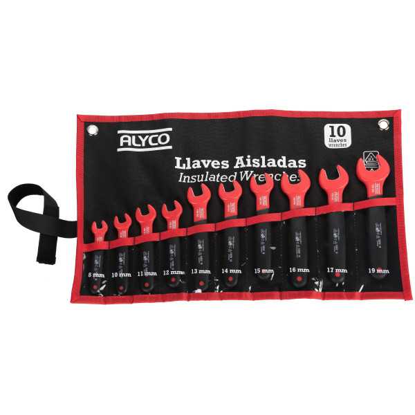 Juego de 10 llaves fijas aisladas VDE en bolsa de nylon ALYCO
