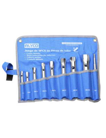 Juego de 8 llaves de tubo estampadas 6x7-20x22 mm en bolsa de nylon ALYCO