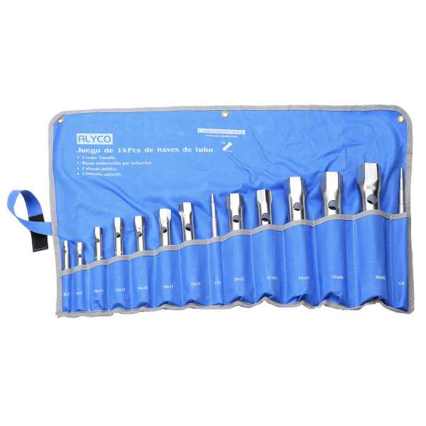 Juego de 14 llaves de tubo estampadas 6x7-30x32 mm en bolsa de nylon ALYCO