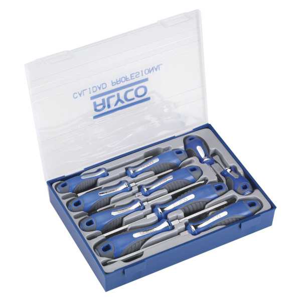 Juego de 10 destornilladores en caja de plástico ALYCO