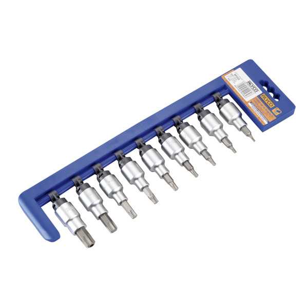 Juego de 9 vasos con punta Torx inviolable 1/2" ALYCO