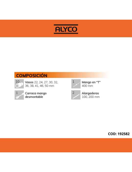 Juego de llaves de vaso y accesorios 3/4" 14 piezas ORANGE ALYCO
