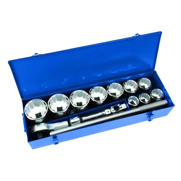 Juego de vasos bihexagonales 1" 14 piezas con carraca y accesorios ALYCO