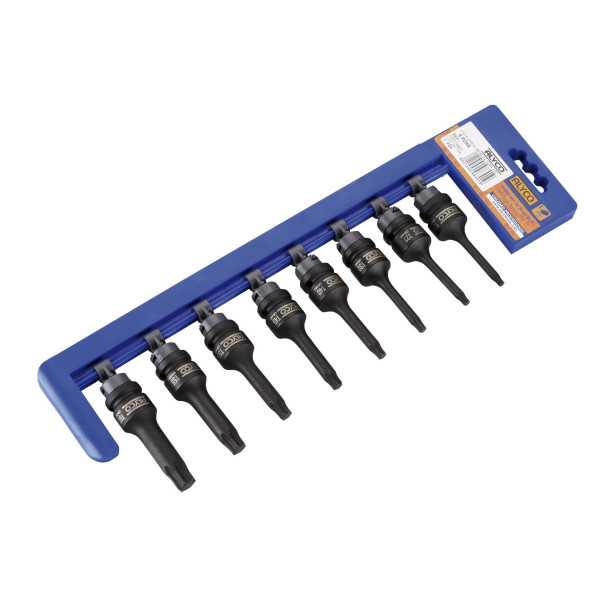 Juego de 8 vasos de impacto 1/2" con punta Torx ALYCO