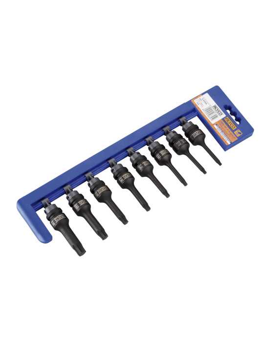 Juego de 8 vasos de impacto 1/2" con punta Torx ALYCO