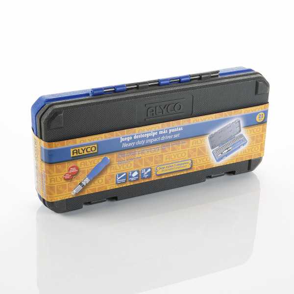 Juego de destornillador de impacto 1/2" con 21 piezas en estuche ALYCO