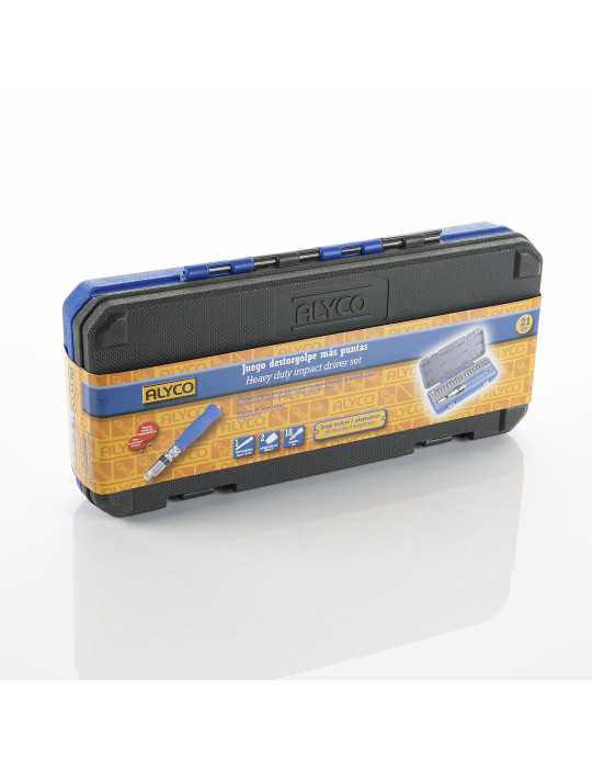 Juego de destornillador de impacto 1/2" con 21 piezas en estuche ALYCO