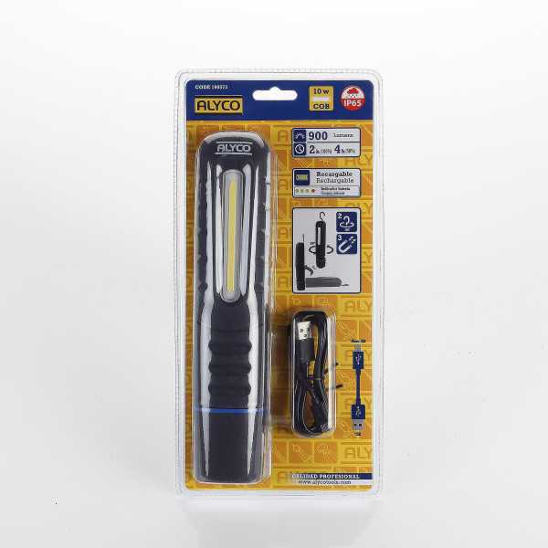 Linterna recargable abatible bifocal 10W COB IP65 ALYCO