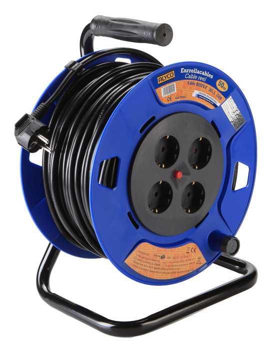 Enrollacables 25 m cable 3x1,5 IP20 ALYCO