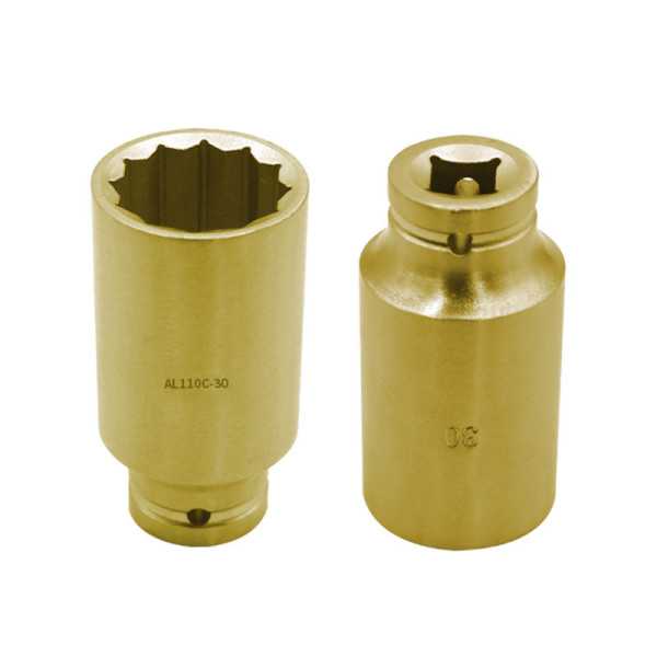 Llave de vaso de impacto larga 1/2" antichispa Al-Br 12 mm ALYCO