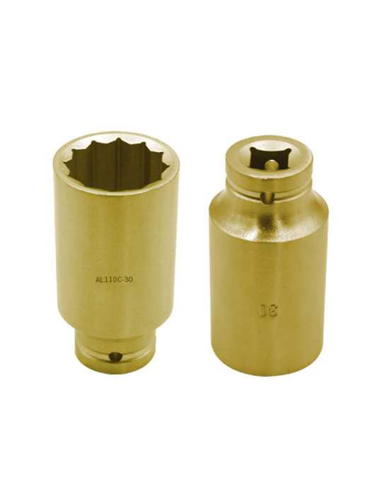 Llave de vaso de impacto larga 1/2" antichispa Al-Br 12 mm ALYCO