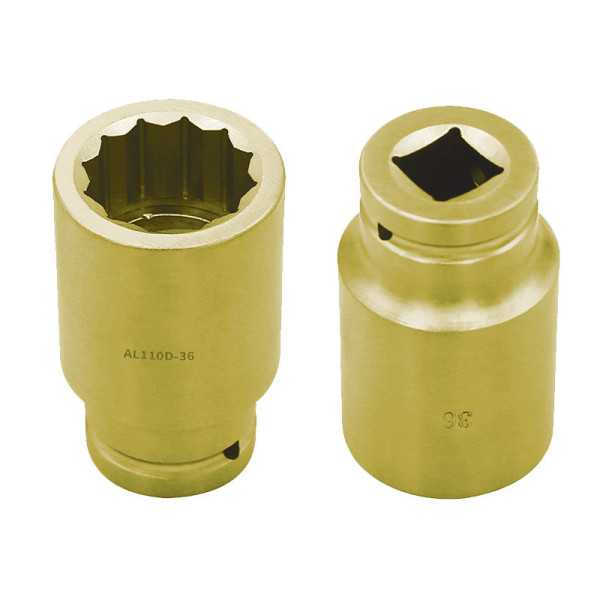 Llave de vaso de impacto larga 3/4" antichispa Cu-Be 24 mm ALYCO