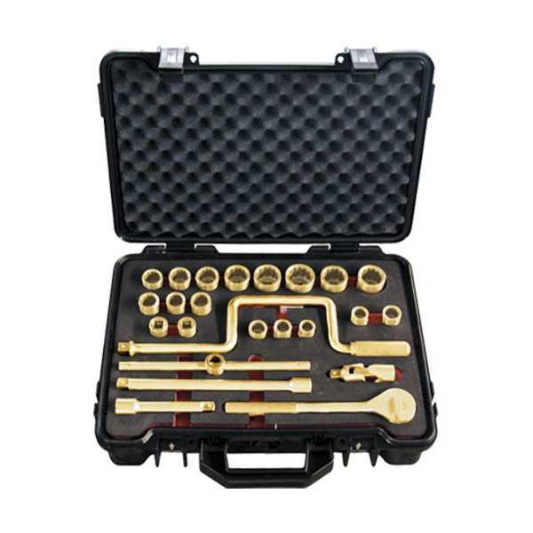 Juego de llaves de vaso 1/2" antichispa Al-Br 24 piezas ALYCO