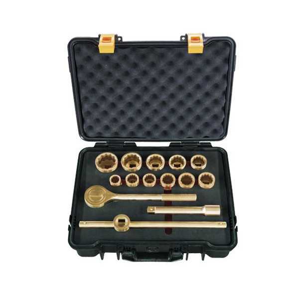 Juego de llaves de vaso 3/4" antichispa Al-Br 14 piezas ALYCO