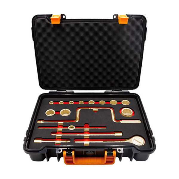 Juego de llaves de vaso 1/2" antichispa Cu-Be 17 piezas ALYCO