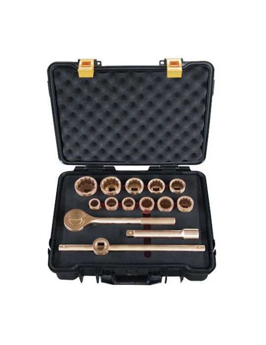 Juego de llaves de vaso 3/4" antichispa Cu-Be 14 piezas ALYCO