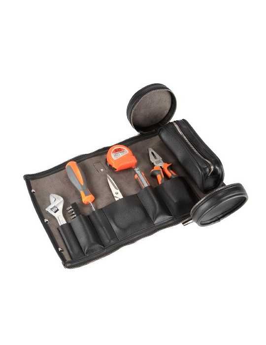Bolsa enrollable de cuero sintético PU con herramientas ALYCO ORANGE