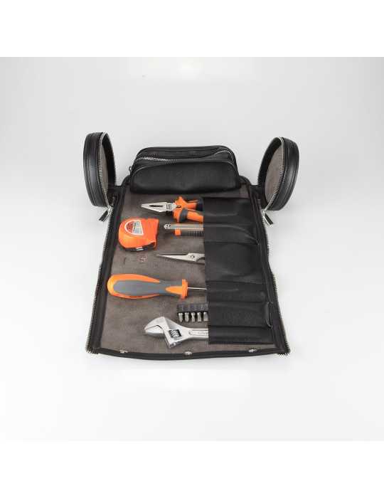Bolsa enrollable de cuero sintético PU con herramientas ALYCO ORANGE