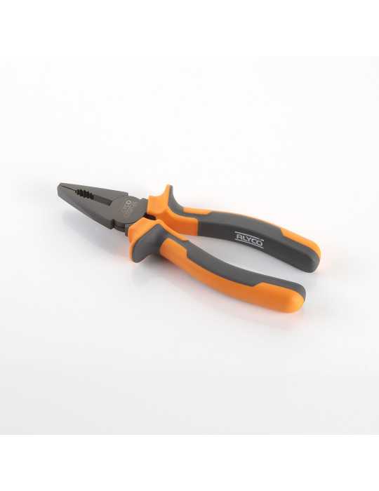 Alicate universal teflonado de corte y manipulación con mango bimaterial 180 mm ALYCO ORANGE