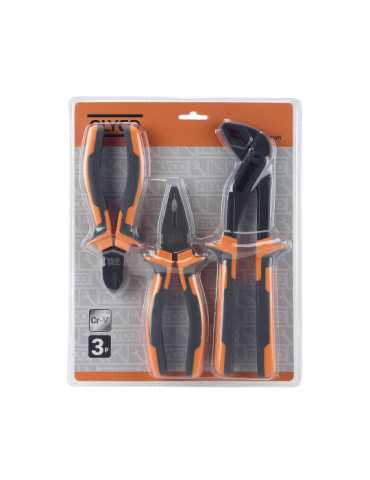 Juego de 3 alicates teflonados en blister ALYCO ORANGE