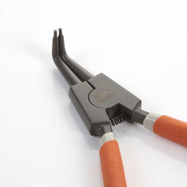Alicate Seeger teflonado de boca curva para arandelas exteriores 180 mm ALYCO ORANGE