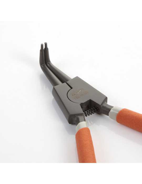 Alicate Seeger teflonado de boca curva para arandelas exteriores 180 mm ALYCO ORANGE