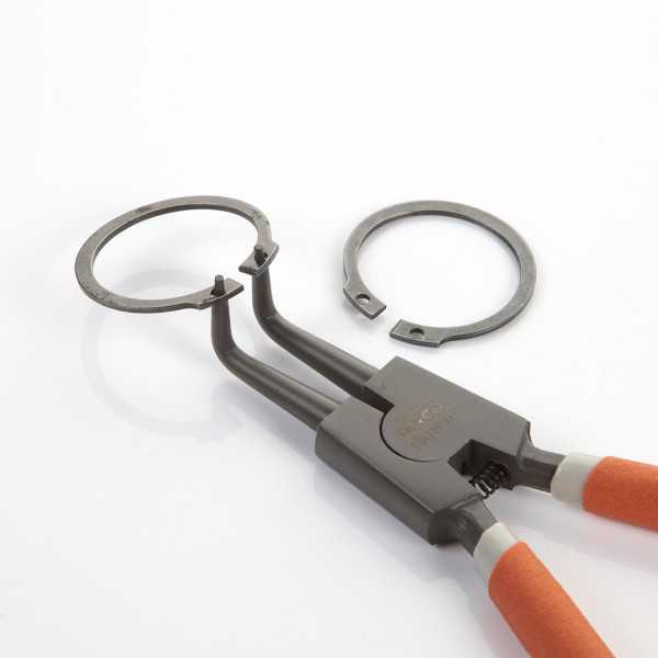 Alicate Seeger teflonado de boca curva para arandelas exteriores 180 mm ALYCO ORANGE