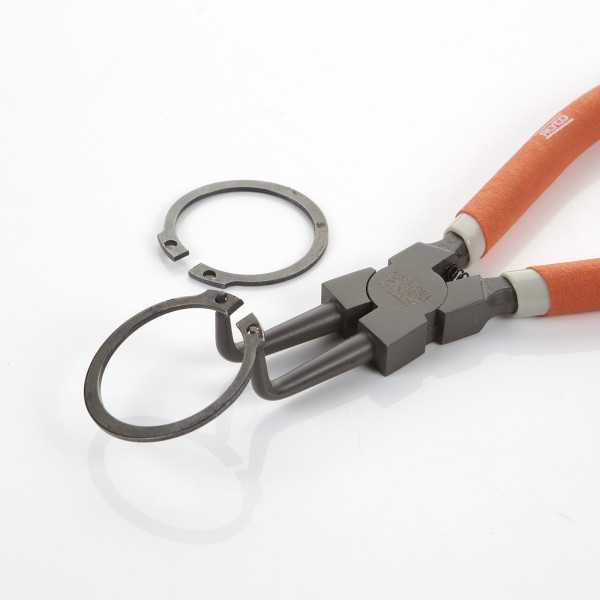 Alicate Seeger teflonado de boca curva para arandelas interiores 180 mm ALYCO ORANGE