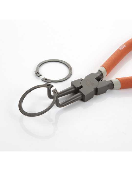 Alicate Seeger teflonado de boca curva para arandelas interiores 180 mm ALYCO ORANGE