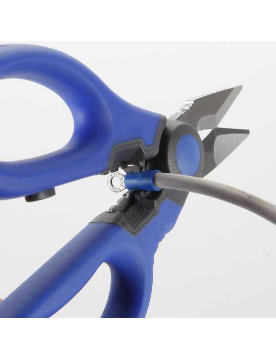 Tijera inoxidable para electricista reforzada multiuso con funda 160 mm ALYCO