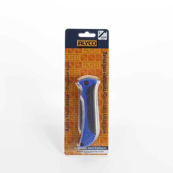 Navaja inoxidable para electricista con mango bicomponente y filo de 65 mm ALYCO