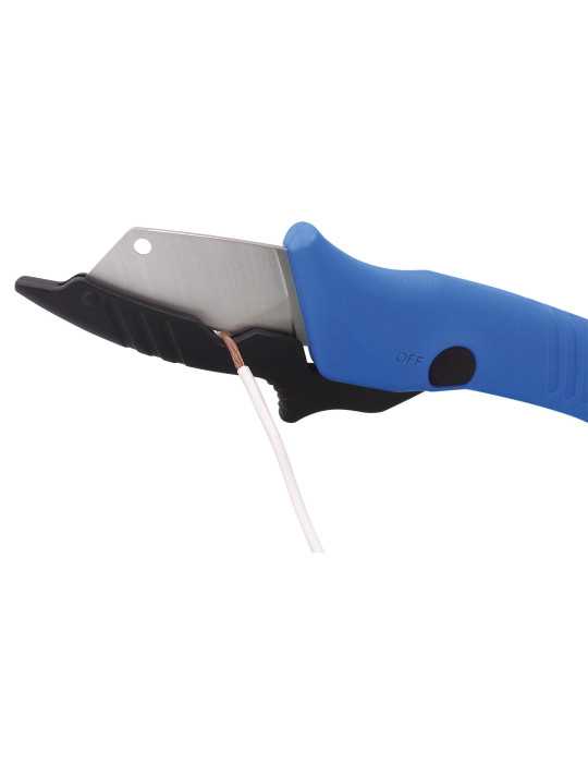 Cuchillo pelacables de electricista con plástico protector 200 mm ALYCO