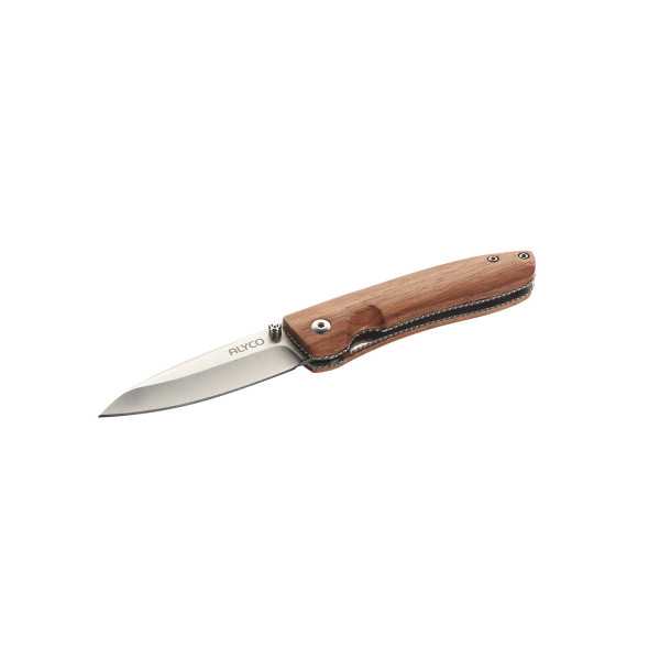 Navaja con filo de 70 mm y mango de madera ALYCO