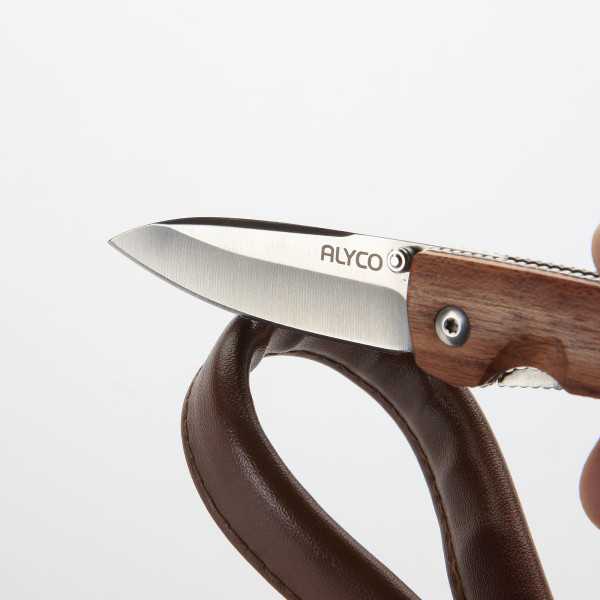 Navaja con filo de 70 mm y mango de madera ALYCO