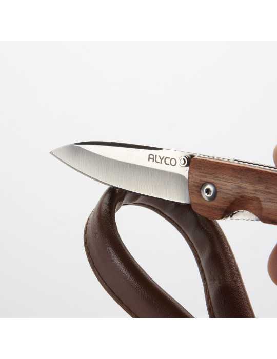 Navaja con filo de 70 mm y mango de madera ALYCO