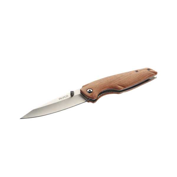 Navaja con filo de 82 mm y mango de madera ALYCO