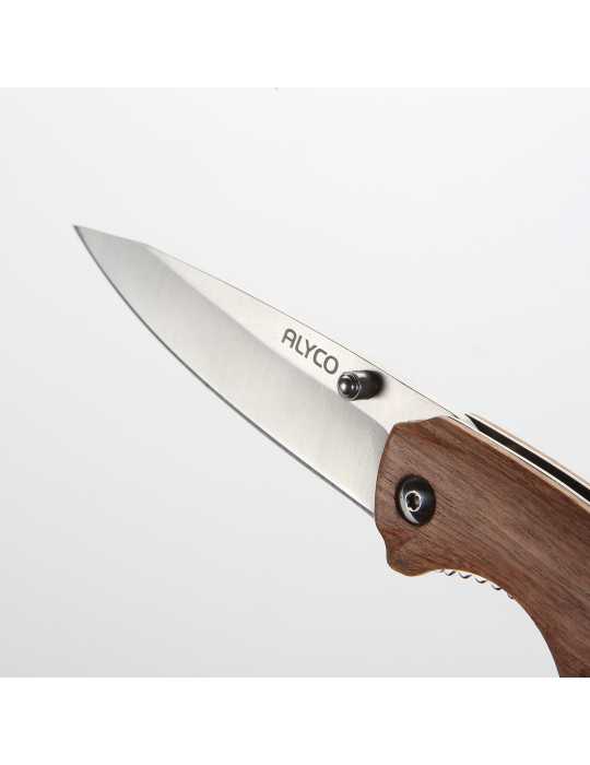Navaja con filo de 82 mm y mango de madera ALYCO