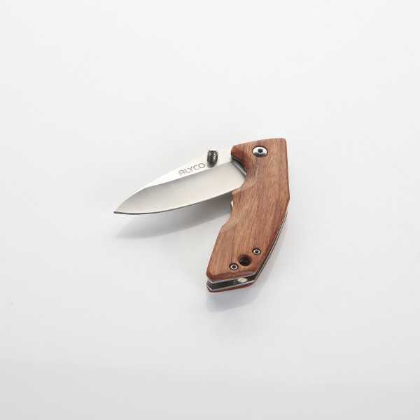 Navaja con filo de 60 mm y mango de madera ALYCO