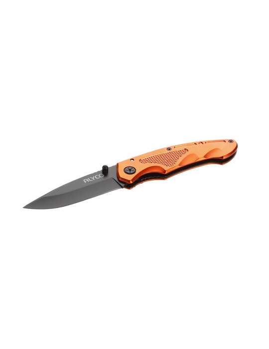 Navaja inoxidable con mango de aluminio y filo de 85 mm ALYCO ORANGE
