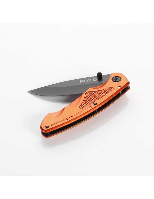 Navaja inoxidable con mango de aluminio y filo de 85 mm ALYCO ORANGE