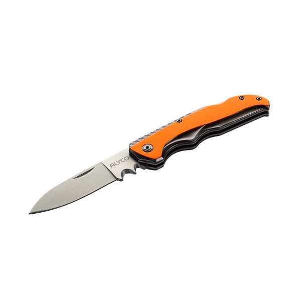 Navaja inoxidable para electricista con mango de aluminio ALYCO ORANGE