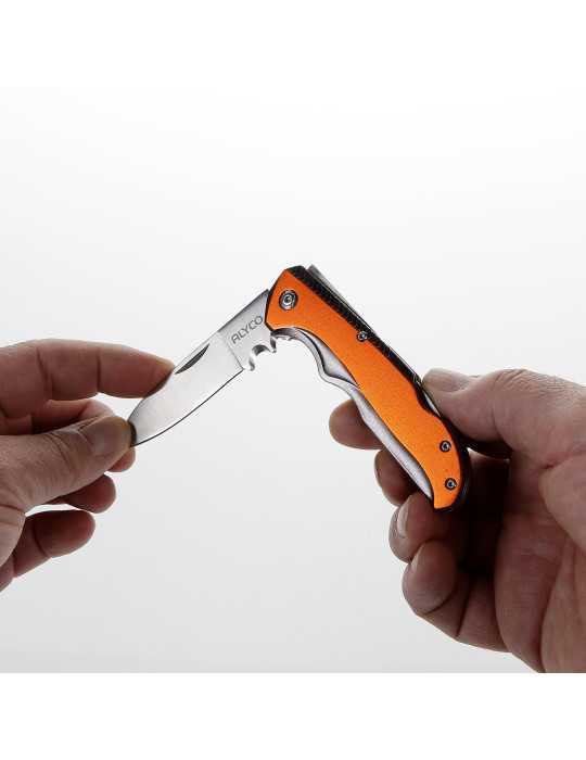 Navaja inoxidable para electricista con mango de aluminio ALYCO ORANGE