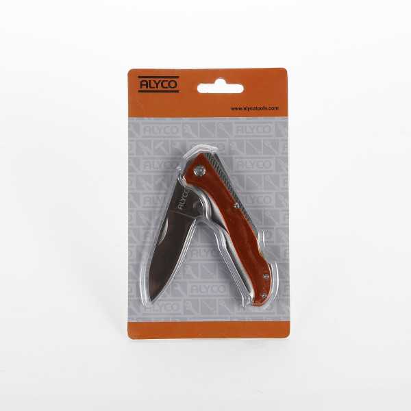 Navaja inoxidable para electricista con mango de aluminio ALYCO ORANGE