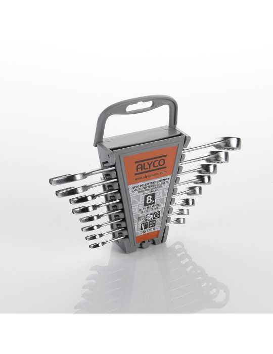 Juego de 8 llaves combinadas en soporte de plástico ALYCO ORANGE
