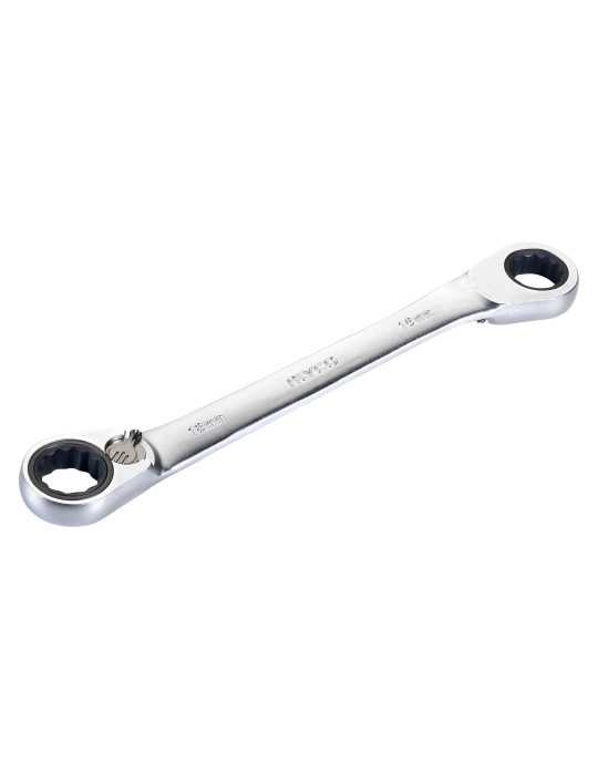 Llave de doble estrella acodada con carraca reversible 10x11 mm ALYCO